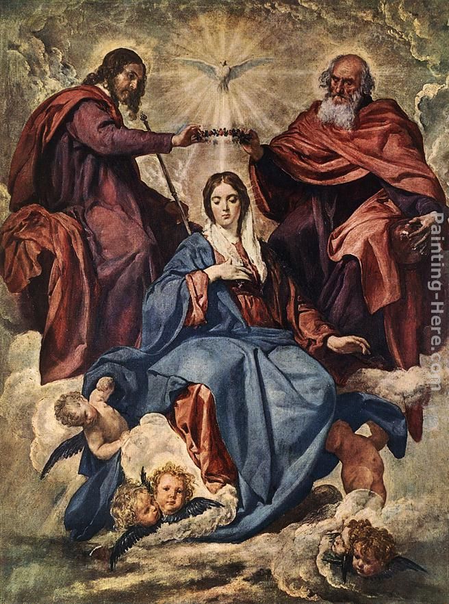 The Coronation of the Virgin painting - Diego Rodriguez de Silva Velazquez The Coronation of the Virgin art painting